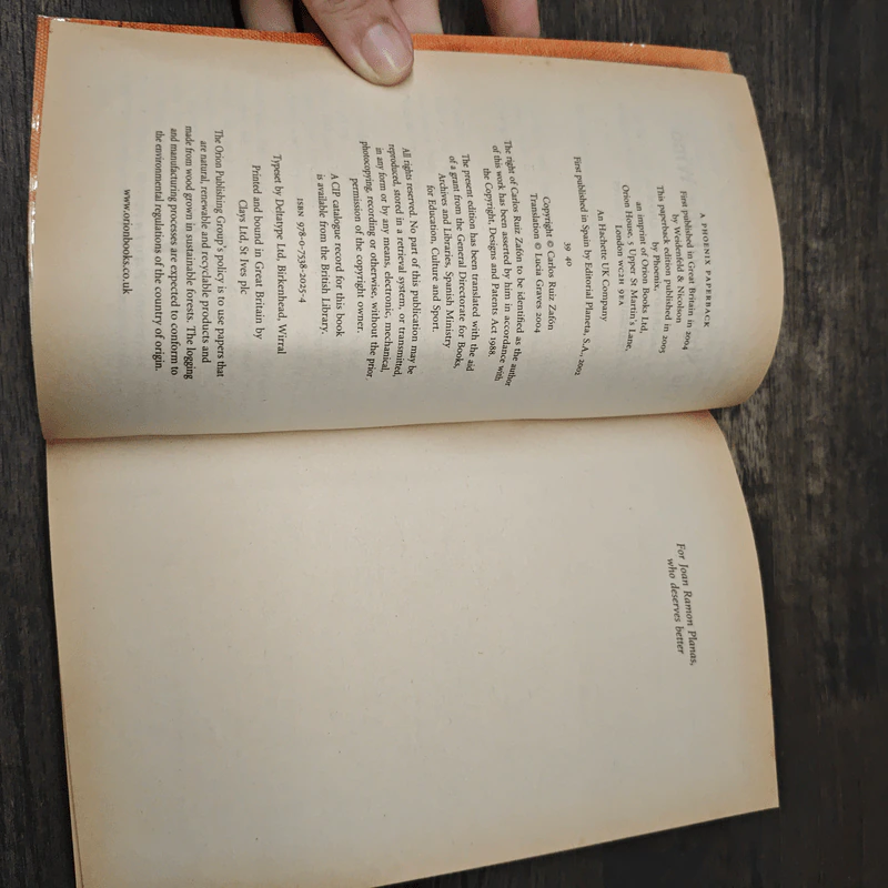 The Shadow of the Wind - Carlos Ruiz Zafon รูปที่ 6