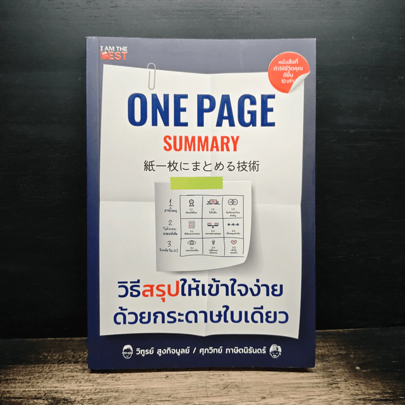One Page Summary วิธีสรุปให้เข้าใจง่าย - วิฑูรย์ สูงกิจบูลย์, ศุภวิทย์ ภาษิตนิรันดร์ รูปที่ 1