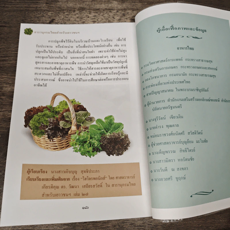 สารานุกรมไทยสำหรับเยาวชน ฉบับเสริมการเรียนรู้ เล่ม 2 อาหารไทย,โภชนาการ,การปลูกพืชไร้ดิน รูปที่ 9