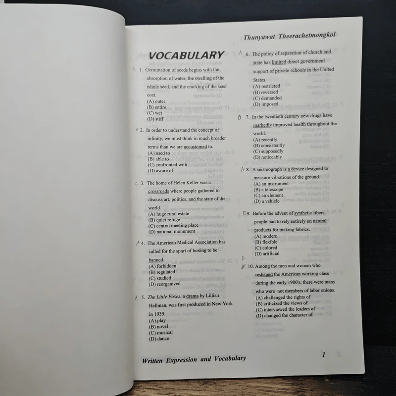 Vocabulary & Written Expression รูปที่ 6