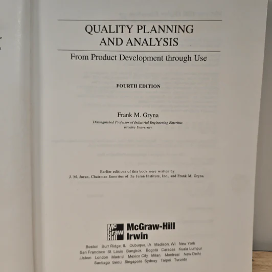 Quality Planning and Analysis: From Product Development Through Use - Frank M. Gryna รูปที่ 7
