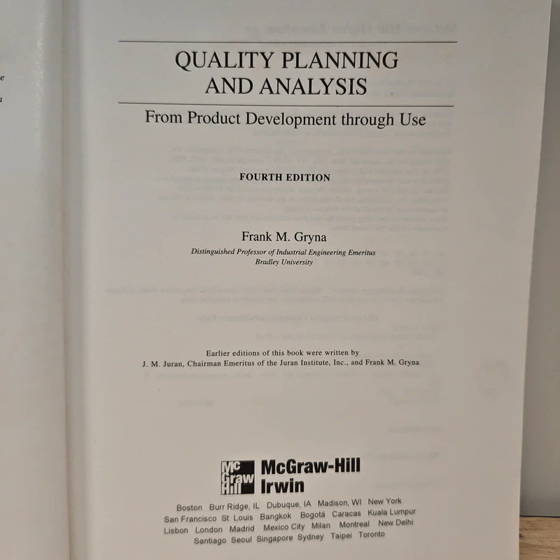 Quality Planning and Analysis: From Product Development Through Use - Frank M. Gryna รูปที่ 7