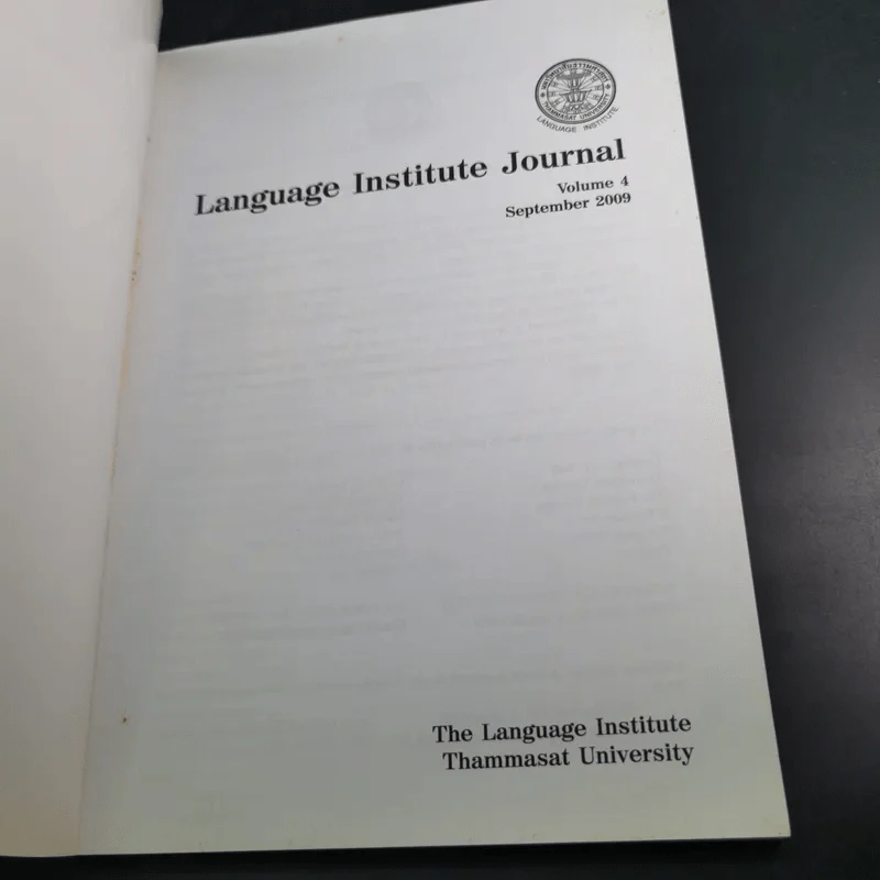 Language Institute Journal Volume 4 September 2009 รูปที่ 7