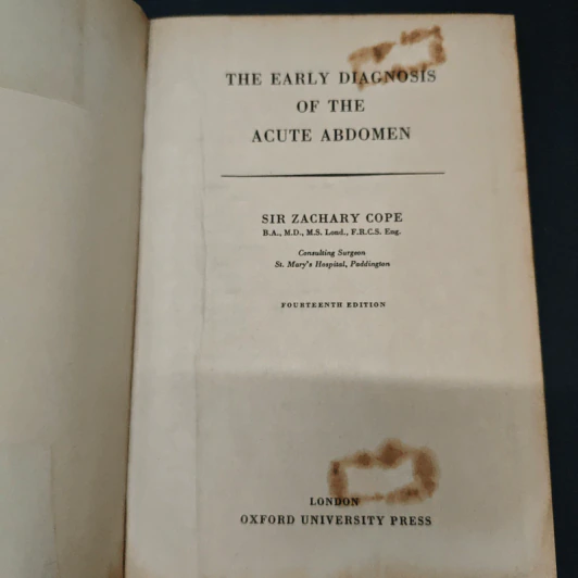 The Early Diagnosis of the Acute Abdomen - Sir Zachary Cope รูปที่ 6