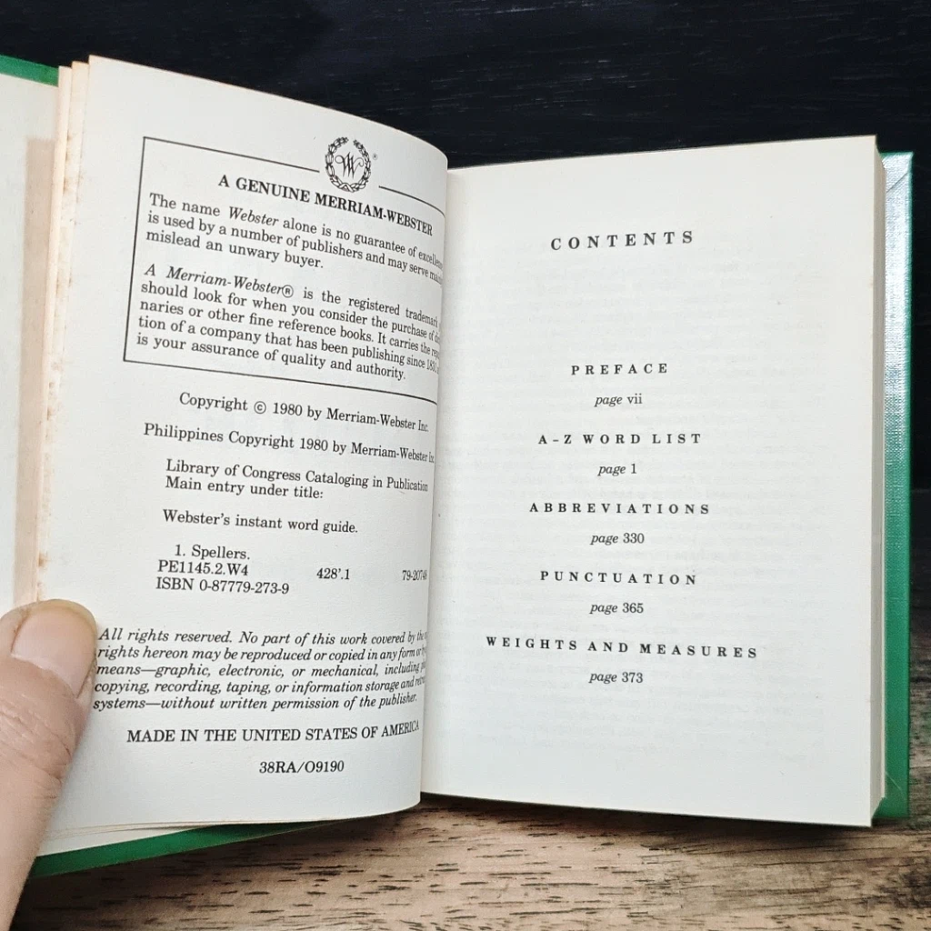 หนังสือ Webster's Instant Word Guide 35,000 Words Spelled And Divided รูปที่ 6
