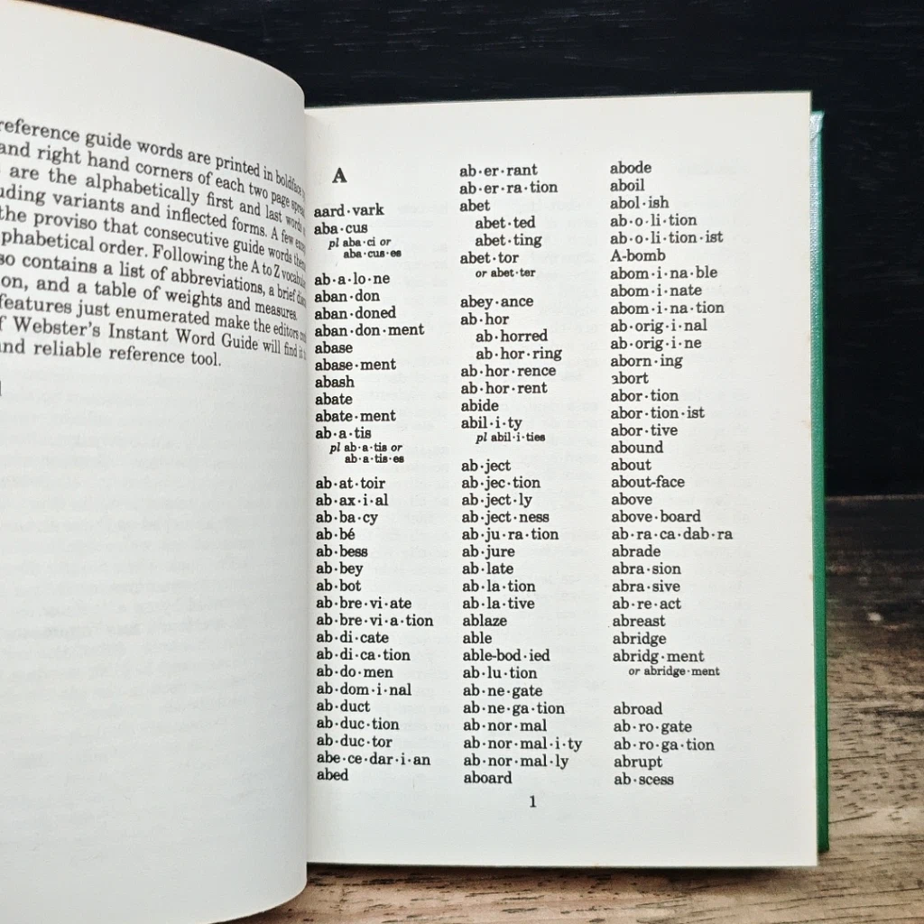หนังสือ Webster's Instant Word Guide 35,000 Words Spelled And Divided รูปที่ 7