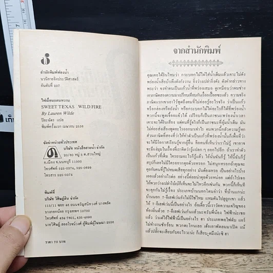 หนังสือ นิยายรักโรมานซ์ ไฟเถื่อนแดนหวาน รูปที่ 6