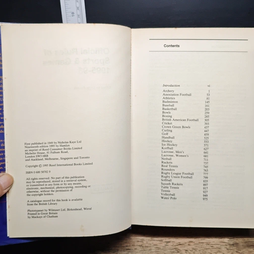 หนังสือ The Official Rules of Sports and Games รูปที่ 7