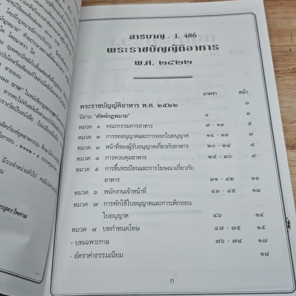 หนังสือ พระราชบัญญัติอาหาร พ.ศ.2522 รูปที่ 7