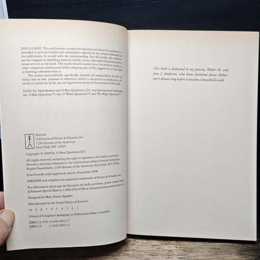 หนังสือ The 10 Best Questions for Living with Alzheimer's รูปที่ 6