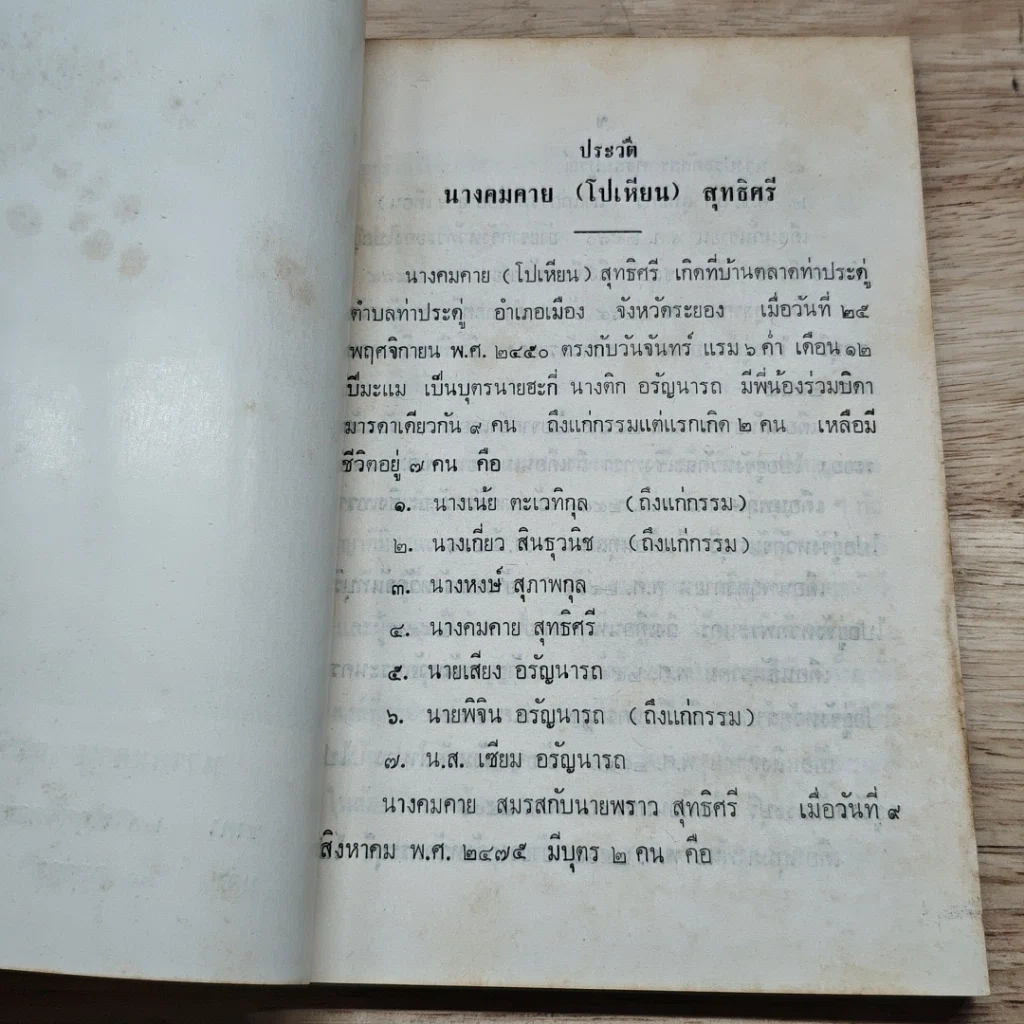 หนังสือ อนุสรณ์ในงานฌาปนกิจศพ นางคมคาย (โปเทียน) สุทธิศรี รูปที่ 6