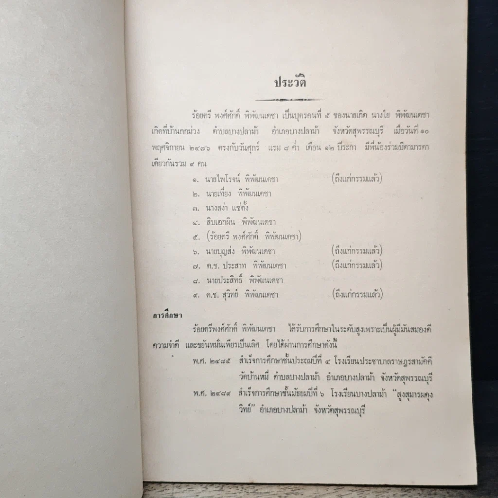 หนังสือ กำหนดการพระราชทานเพลิงศพ ร.ต. พงค์ศักดิ์ พิพัฒนเดข่า รูปที่ 6