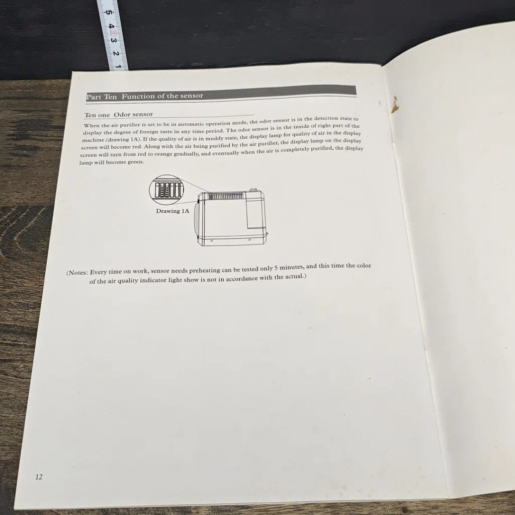 หนังสือ คู่มือการใช้งานเครื่องฟอกอากาศแบบเพิ่มความชื้น รูปที่ 9