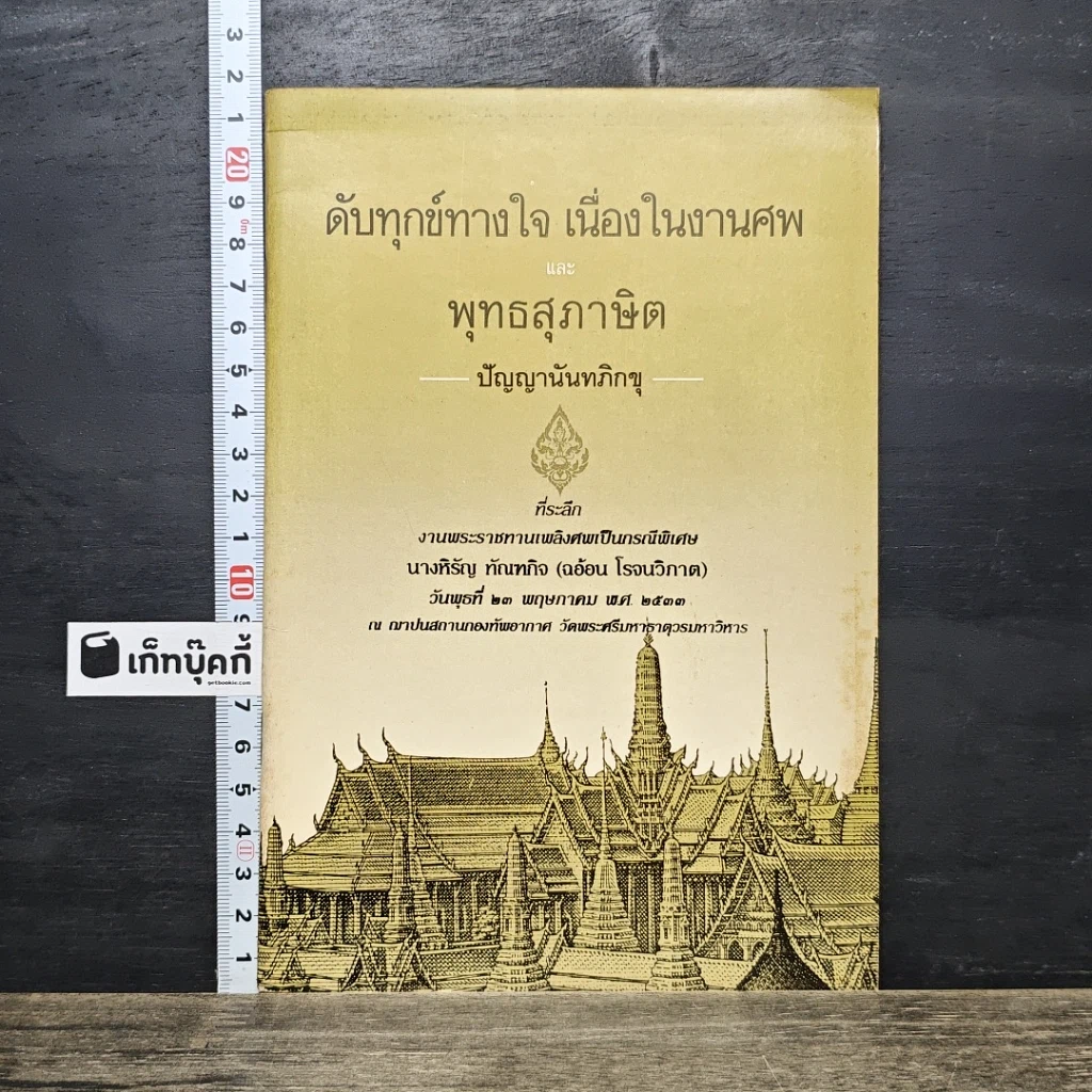 หนังสือ ดับทุกข์ทางใจ เนื่องในงานศพ และ พุทธสุภาษิต รูปที่ 1